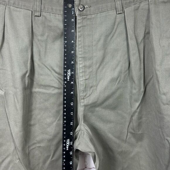 Polo Ralph Lauren Pants Mens 38x34 Andrew Classic Chino Pleated Cotton Green - Picture 4 of 11